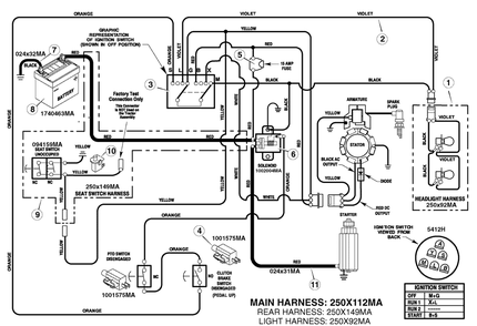 Electrical System Diagram and Parts List for 7800279-405021X51 2008 Briggs and Stratton Lawn Tractor